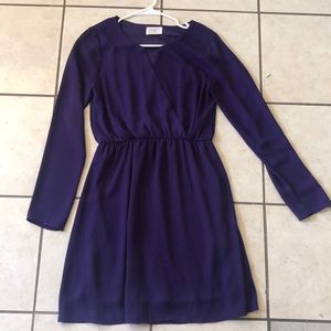 Long sleeve purple dress